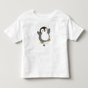 Camiseta Infantil Pinguim dançando feliz Ilustração personalizada pa