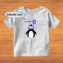 Pinguim de aniversário texto personalizado azul de