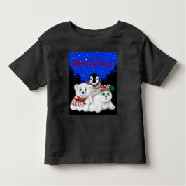 Camiseta Infantil Pinguim de Natal, filhote de foca polar