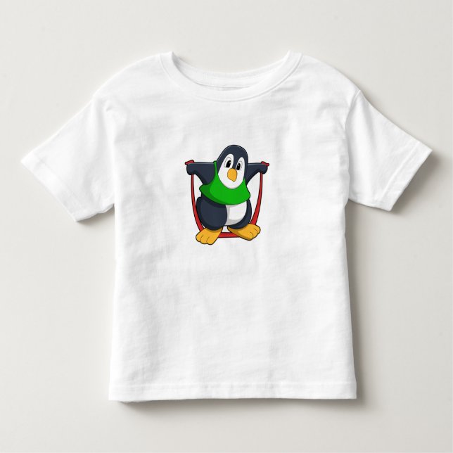 Camiseta Infantil Pinguim em Malhação com cabo de navegação.PNG (Frente)