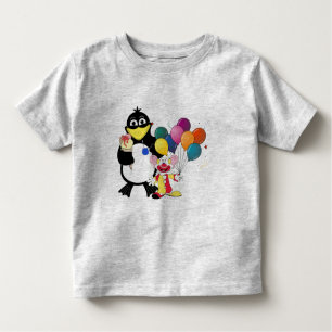 Camiseta Infantil Pinguim engraçado e desenho de palhaços