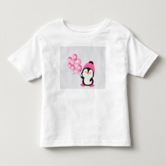 Camiseta Infantil “Pinguim Fofo Segurando um Balão – Bebê/Criança Te