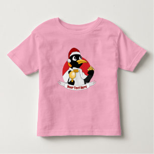 Camiseta Infantil Pinguim imperador do desenho animado de Natal Todd