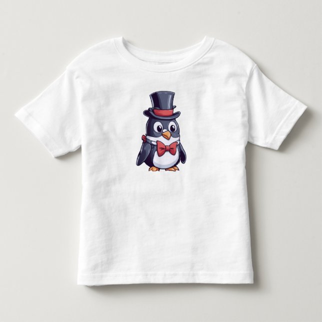 Camiseta Infantil Pinguim no chapéu (Frente)
