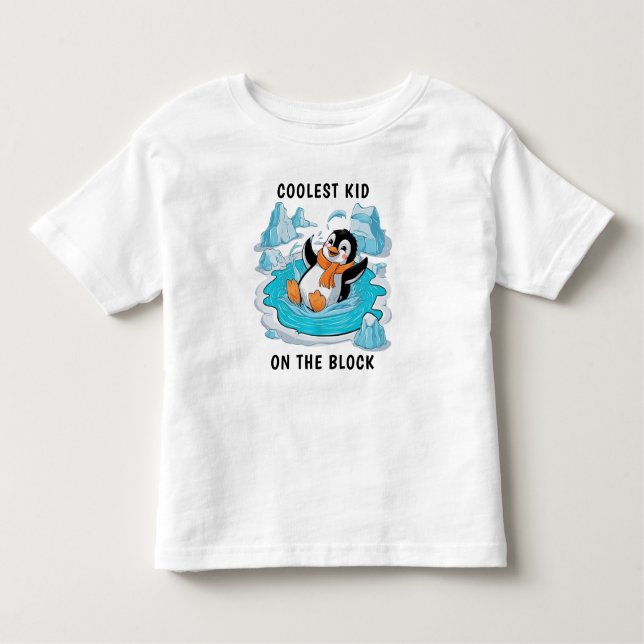 Camiseta Infantil Pinguim no gelo (Frente)