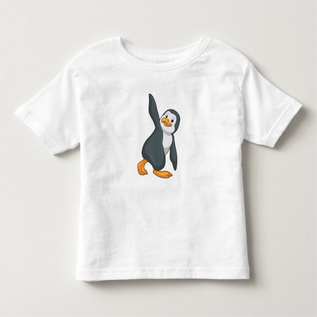 Camiseta Infantil Pinguim no Yoga Esforço (Frente)