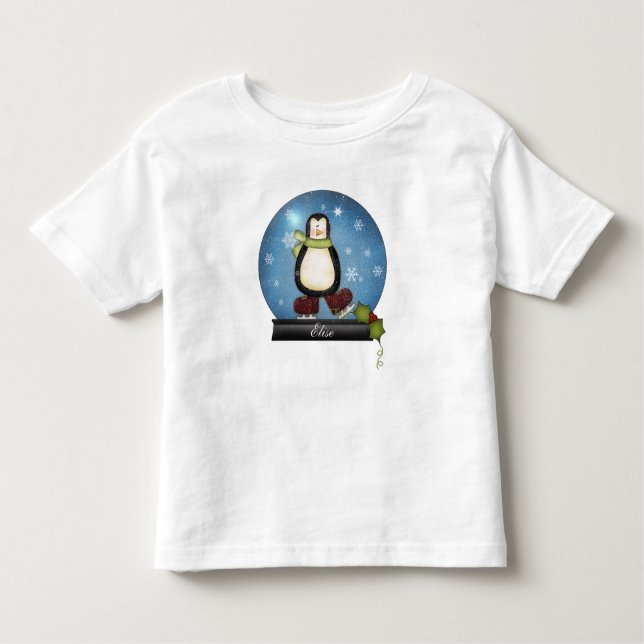 Camiseta Infantil Pinguim Pinguim Pinguim Pinguim Caçador de Gelo (Frente)