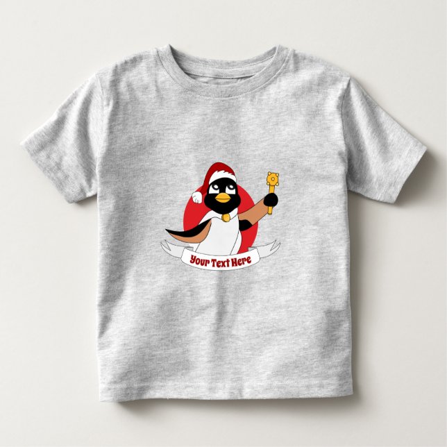 Camiseta Infantil Pinguim real desenho animado de Natal Toddler T-sh (Frente)