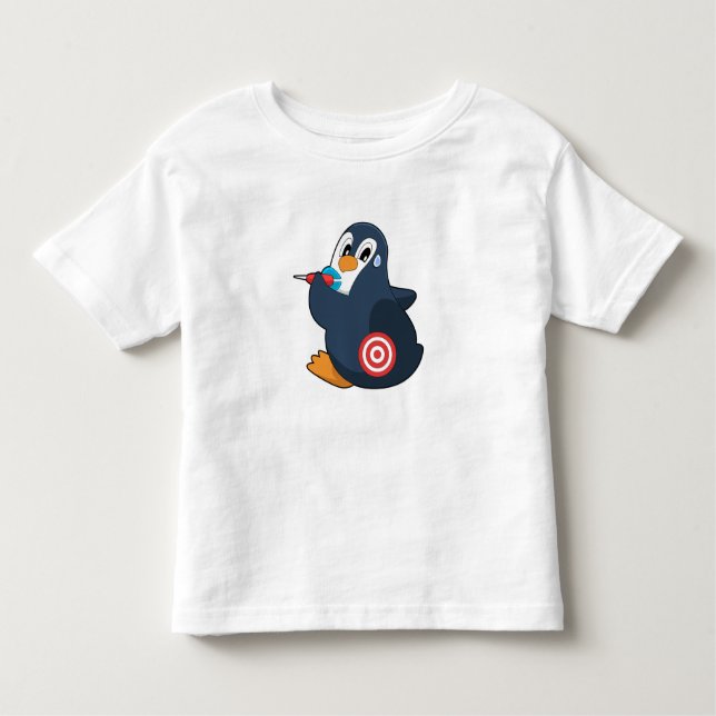 Camiseta Infantil Pinguin Darts Dart Dartboard (Frente)