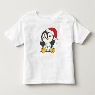Camiseta Infantil Pinguins de Natal de Inverno Pinguins