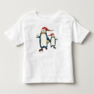 Camiseta Infantil Pinguins de patinagem do Natal