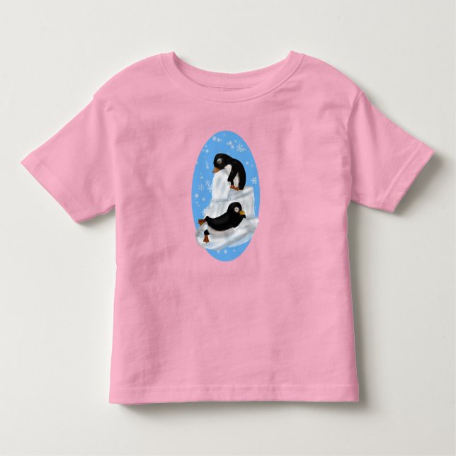 Camiseta Infantil Pinguins, Toddler T-Shirt (Frente)
