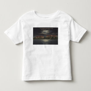 Camiseta Infantil Pinhos da baía, Florida - vista enluarada do