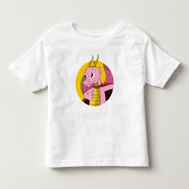 Camiseta Infantil Pink dragon  cartoon toddler t-shirt (Frente)