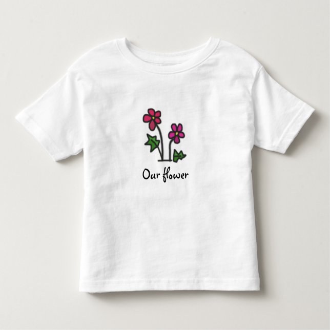 Camiseta Infantil Pink Flor Suave com qualquer Texto (Frente)
