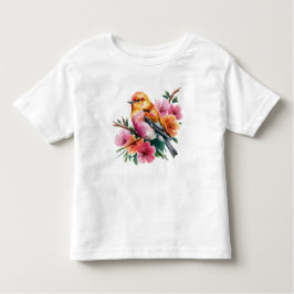 Camiseta Infantil Pink Flower Bird