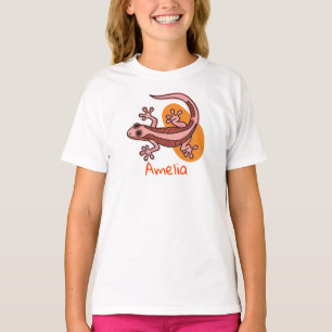 Camiseta Infantil Pink Gecko – Camisa Colorida de