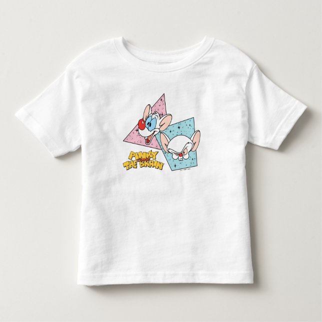 Camiseta Infantil Pinky e o Cérebro | Gráficos retrorreflectores (Frente)