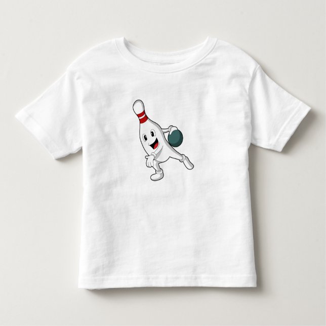 Camiseta Infantil Pino da boliche na Boliche com Bola de boliche (Frente)