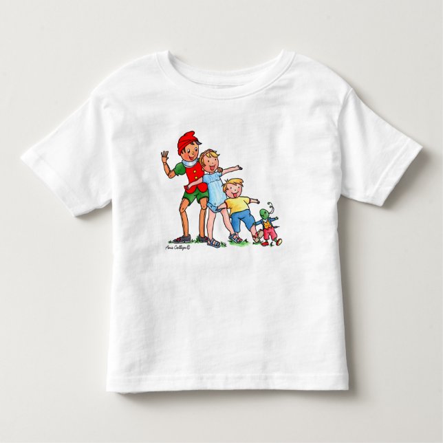 Camiseta Infantil Pinóquio e Amigos - T-shirt infantil (Frente)