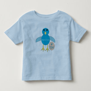 Camiseta Infantil Pintinho de Boil de Aniversário Azul Personalizado
