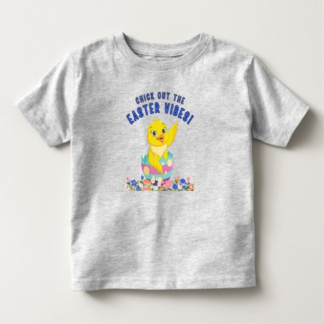 Camiseta Infantil Pintinho Estas Páscoas Vibam Bebê E Bebê (Frente)