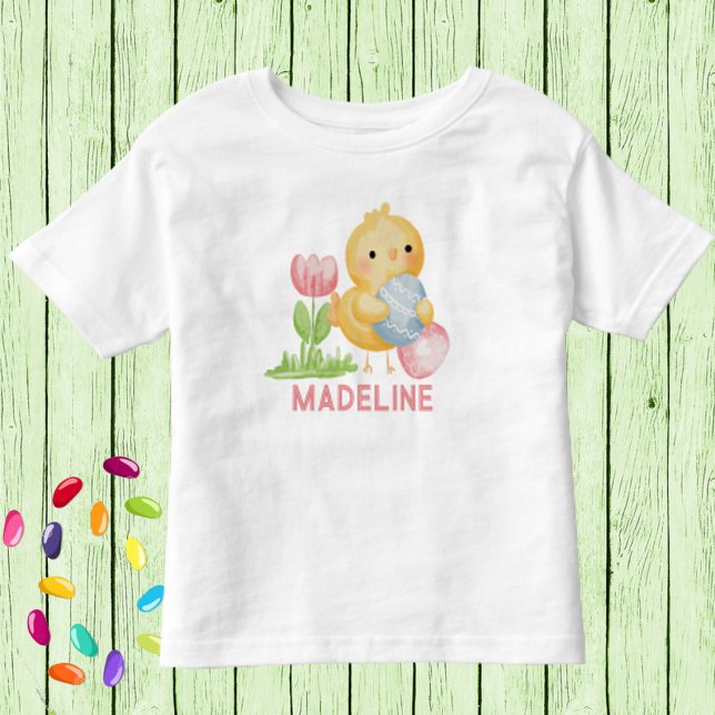 Camiseta Infantil Pintinho para bebês com ovos personalizados (Criador carregado)