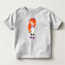 Camiseta Infantil Pintor, Artista Plástico, Garota Fofa, Cabelo Lara