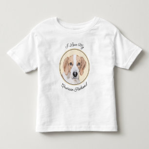 Camiseta Infantil Pintura Americana de Foxhound - Arte Cachorra Orig