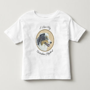 Camiseta Infantil Pintura Australiana de Pastor - Arte Original de C