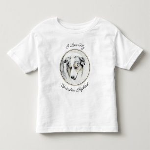 Camiseta Infantil Pintura Australiana de Pastor - Arte Original de C