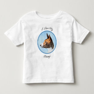 Camiseta Infantil Pintura Basenji - Arte Original Custa