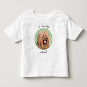 Camiseta Infantil Pintura Briard - Arte Cachorro Original
