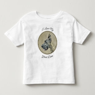 Camiseta Infantil Pintura com o Grande Dane (Brindle) - Arte Canina 
