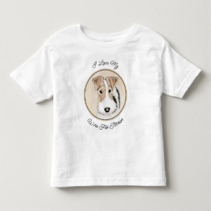 Camiseta Infantil Pintura com terrier de Fox com fio - Arte canina o