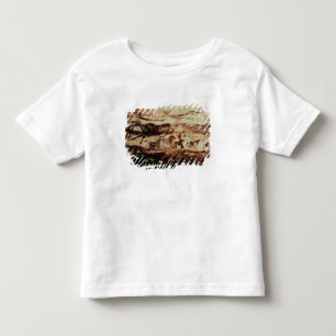 Camiseta Infantil Pintura da rocha de uma vaca do pulo