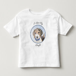 Camiseta Infantil Pintura de Beagle - Arte de Cachorro Original Boni
