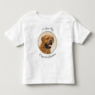 Camiseta Infantil Pintura de Cachorro de Bordéus - Arte Cachorra Ori