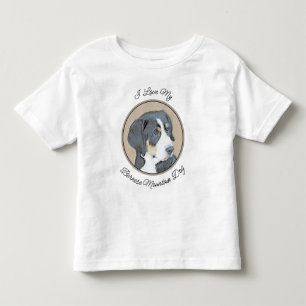 Camiseta Infantil Pintura de Cachorro de Montanha Bernese - Arte Ori