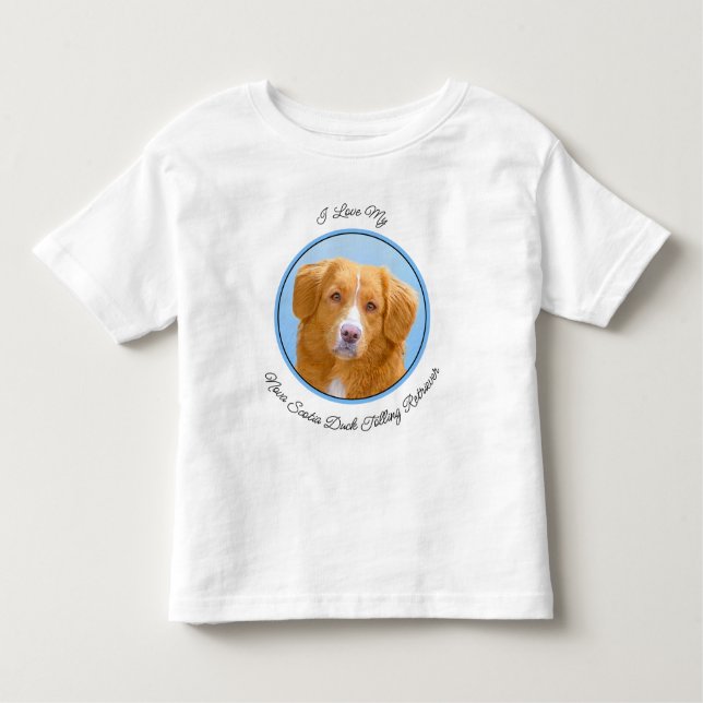 Camiseta Infantil Pintura de Cachorro de Retriever com Tolerância a  (Frente)