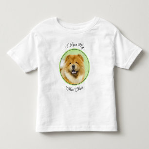 Camiseta Infantil Pintura De Chow Chow - Arte De Cachorro Original