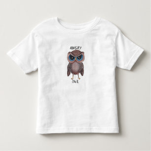 Camiseta Infantil Pintura De Coruja Irritada Pela SilverLeaf