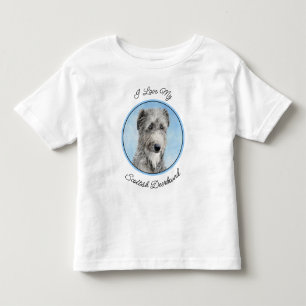 Camiseta Infantil Pintura de Deerhound Escocês - Arte de Cachorro Or