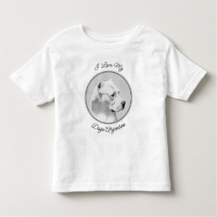 Camiseta Infantil Pintura de Dogo Argentino - Arte de Cachorro Origi
