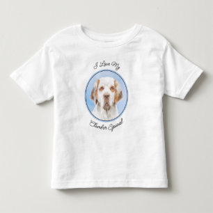 Camiseta Infantil Pintura de Espanhol Clumber - Arte de Cachorro Ori
