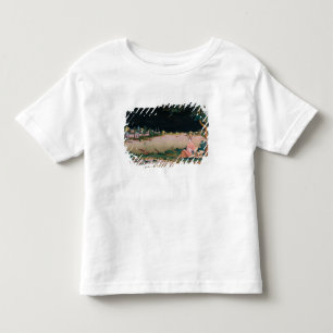 Camiseta Infantil Pintura de espelho japonês mostrando uma garota se
