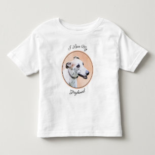 Camiseta Infantil Pintura de Greyhound - Arte de Cachorro Original