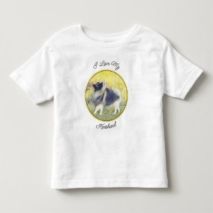Camiseta Infantil Pintura de Keeshond Aspen - Arte de Cachorro Origi