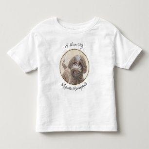Camiseta Infantil Pintura de Lagotto Romagnolo - Arte de Cachorro Or