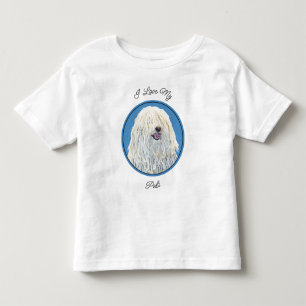 Camiseta Infantil Pintura de Puli - Arte de Cachorro Original Bonita
